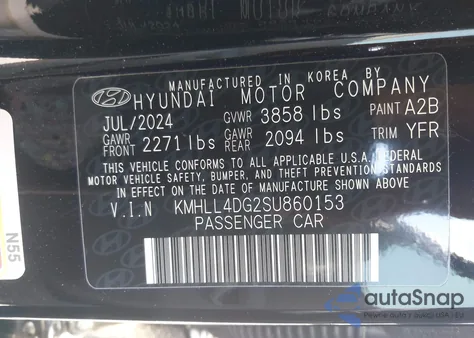 2025 Hyundai Elantra Se z USA, uszkodzony, nr VIN KMHLL4DG2SU860153